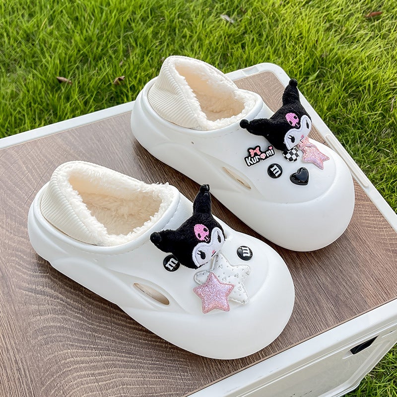 New Winter Cotton Slippers Fleece-Lined Thick Moon Shoes Soft Bottom Non-Slip Home Slippers Winter Can Be Worn 2024 - Image 3